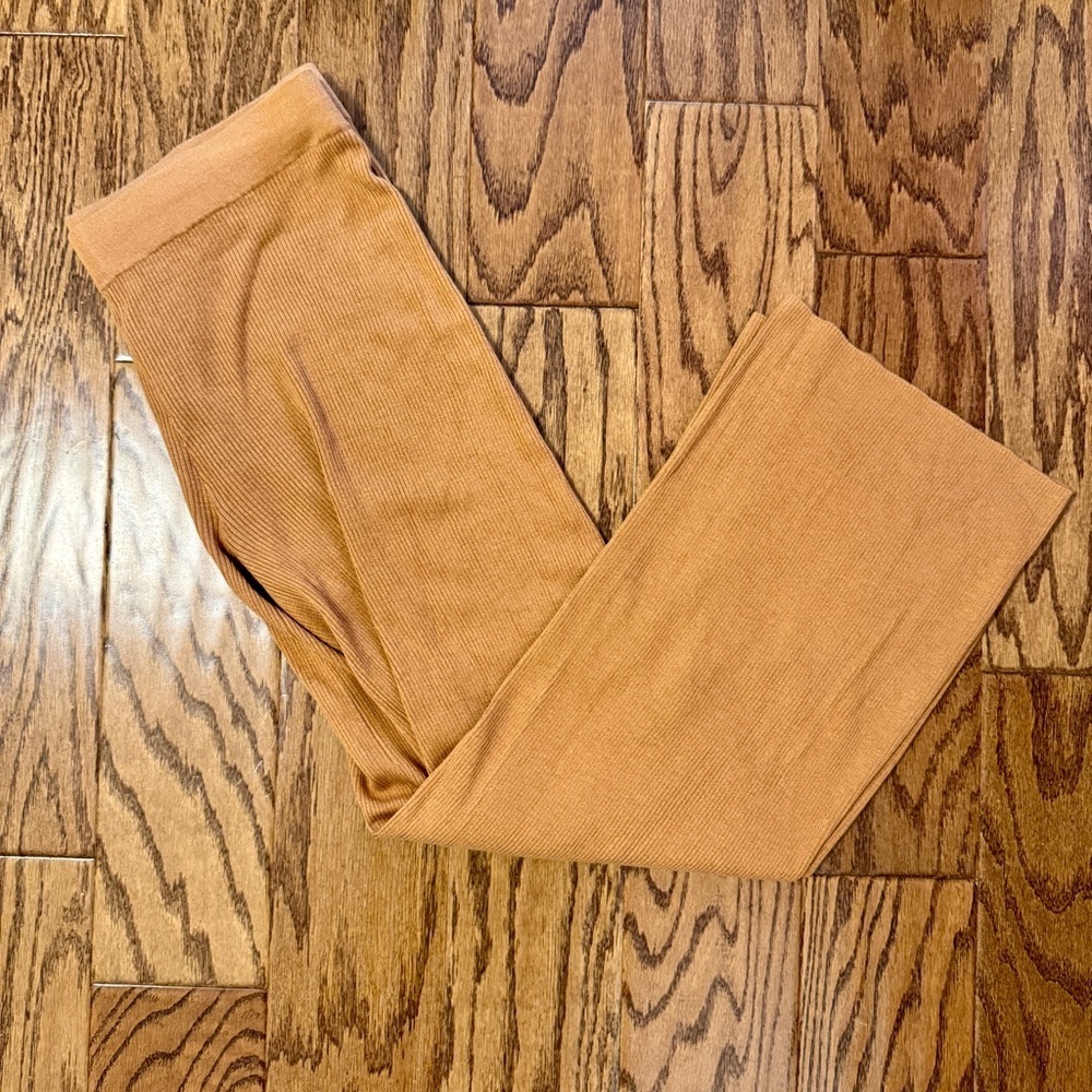 NAADAM Ribbed Flared Cashmere & Silk Pant in Dark Ginger